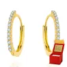 ⭐ Ohrringe goldene Kreise und eine Reihe von ♥ Zirkonoxid- Ergold