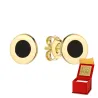 ⭐ Ohrringe gold-schwarzer Kreis ♥ Ergold