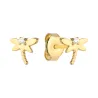 ⭐ Ohrringe goldene winzige Libelle mit Zirkonia ♥- Ergold