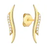 ⭐ Goldene Ohrringe und Zirkonoxid zarte Welle ♥ von Ergold