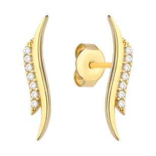 ⭐ Goldene Ohrringe und Zirkonoxid zarte Welle ♥ von Ergold