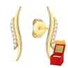 ⭐ Goldene Ohrringe und Zirkonoxid zarte Welle ♥ von Ergold