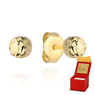 Kolczyki kulki super lekkie diamentowane 6 mm