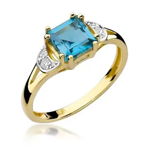 Złoty Pierścionek 585 z diamentem topaz 1,40ct