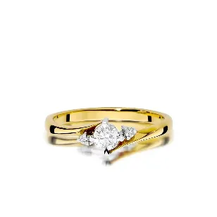 Złoty Pierścionek 585 z diamentem brylant 0,28ct