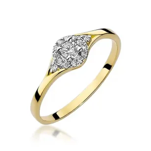 Złoty Pierścionek 585 z diamentem brylant 0,17ct