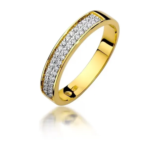Złoty Pierścionek 585 z diamentem brylant 0,18ct