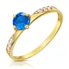 Goldener Ring Zirconie Only Ein blauer Stein 585 | ergold