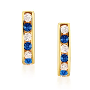 Złote kolczyki Dróżki Sparkle niebieskie K1.141n | ERgold