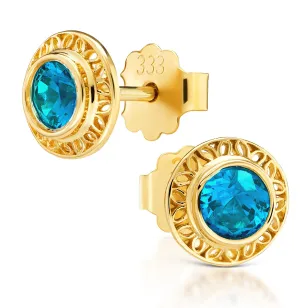 OPENWORK GOLD OHRRINGE Blau Zirkonia Test 585 K1.815Psn | ergold