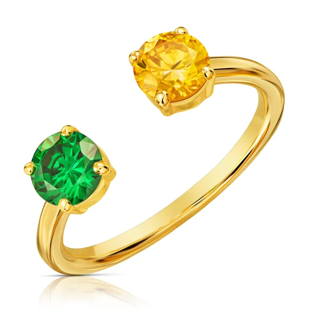 Goldring mit gelbem und grünem Zirkonia Galaxy 1.1015yz | ergold