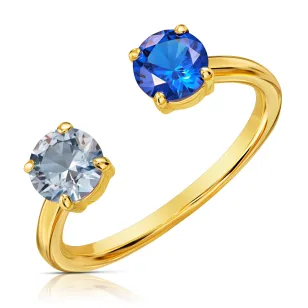 Goldring mit blauem und blauem Zirkonia Galaxy 1.1015an| ergold