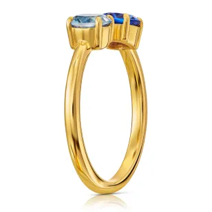 Goldring mit blauem und blauem Zirkonia Galaxy 1.1015an| ergold