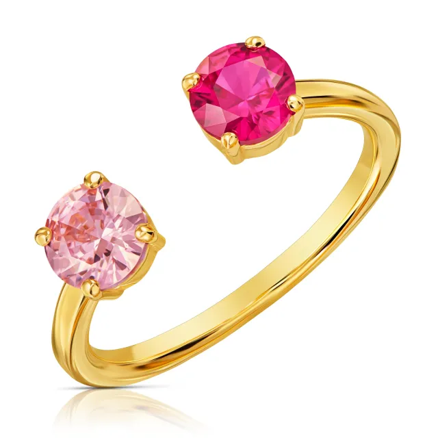 Goldring mit rubinrotem und rosa Zirkonia Galaxy 1.1015cr| ergold
