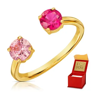 Goldring mit rubinrotem und rosa Zirkonia Galaxy 1.1015cr| ergold
