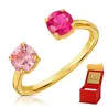 Goldring mit rubinrotem und rosa Zirkonia Galaxy 1.1015cr| ergold