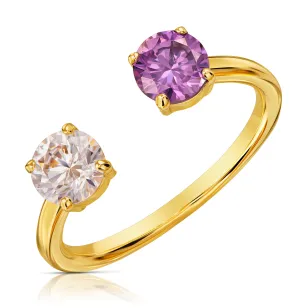 Goldring mit weißem und violettem Zirkonia Galaxy 1.1015f| ergold