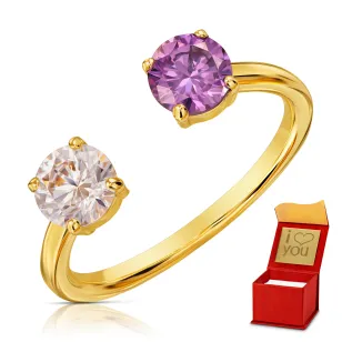 Goldring mit weißem und violettem Zirkonia Galaxy 1.1015f| ergold