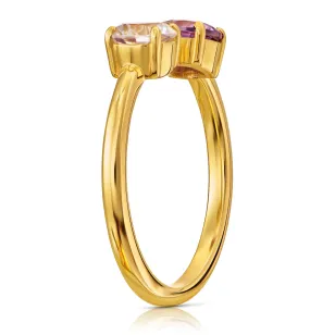Goldring mit weißem und violettem Zirkonia Galaxy 1.1015f| ergold