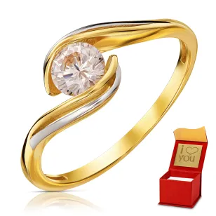 MODISCHER GOLDRING ZIRCONS LARGE STONE P1.366 | ergold