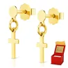 Stabohrringe mit glattem Kreuz K3.2440 | ergold