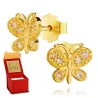 Goldene Ohrringe BUTTERFLIES grün K1.158z| ergold