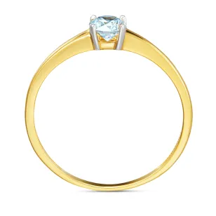Zaręczyny pierścionek klasyczny błękitny kamień