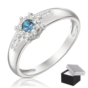 Silberring mit Strasssteinen Blume PS3.1618| ergold