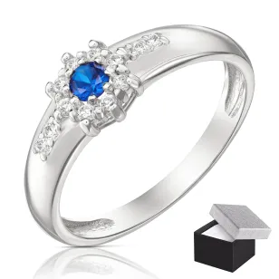 Silberring mit Strasssteinen Blume PS3.1618| ergold