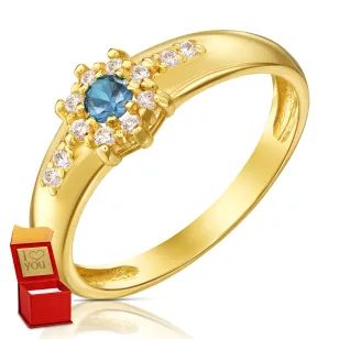 Goldring mit Strasssteinen Blume P3.1618cz| ergold