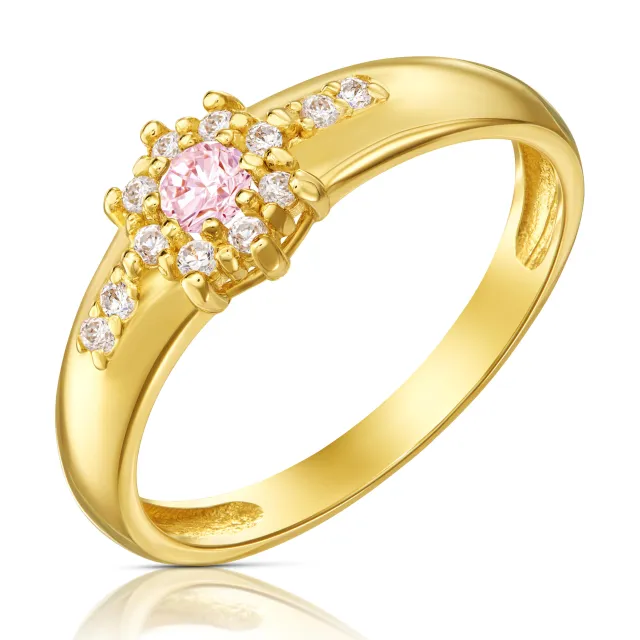 Goldring mit Strasssteinen Blume P3.1618cz| ergold