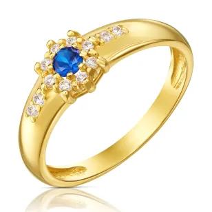 Goldring mit Strasssteinen Blume P3.1618| ergold