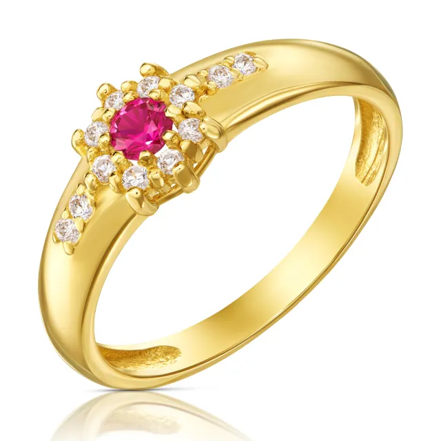 Goldring mit Strasssteinen Blume P3.1618| ergold