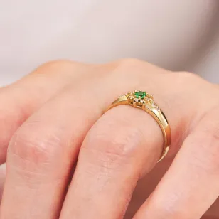 Goldring mit Strasssteinen Blume P3.1618| ergold