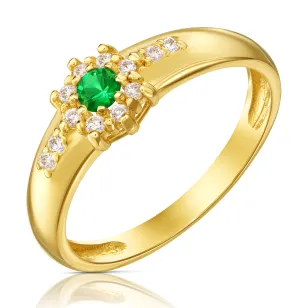 Goldring mit Strasssteinen Blume P3.1618| ergold