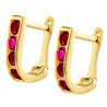 Goldene Ohrringe Rechtecke Probe 585 K3.2481P | ergold