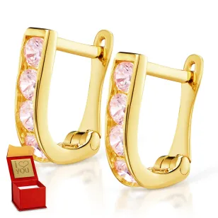 Goldene Ohrringe Rechtecke Probe 585 K3.2481P | ergold