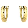 ⭐ Kolczyki złote diamentowane na obu brzegach szer. 4 mm ♥ Ergold