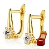 Goldene Ohrringe mit Strasssteinen Blumenprobe 585 K1.1044Pc | ergold