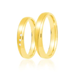 Złota obrączka ślubna 4 mm próba 585 Rozm. 15 - 23