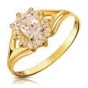 Modischer Goldring mit Strass markisenMuster 585 P2.982P | ergold