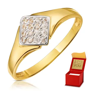 Goldring mit Strasssteinen SQUARE P2.1296 | ergold