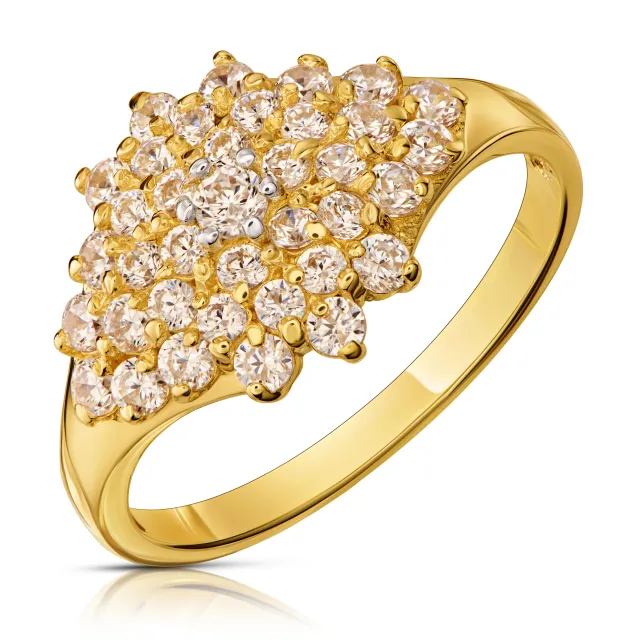 Goldring mit Strasssteinen verziert P3.1551 | ergold