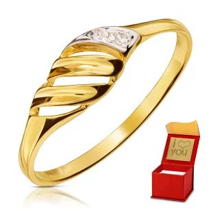 Goldring mit Strasssteinen Wave P2.1133 | ergold