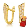 SCHÖNE GOLDENE OHRRINGE Dreiecke mit Strasssteinen K1.235 | ergold