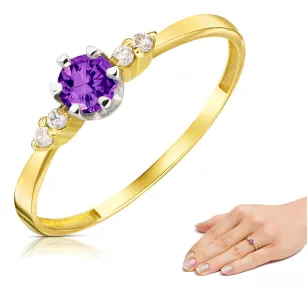 Verlobungsgoldring mit Strassprobe 585 P3.1556P | ergold