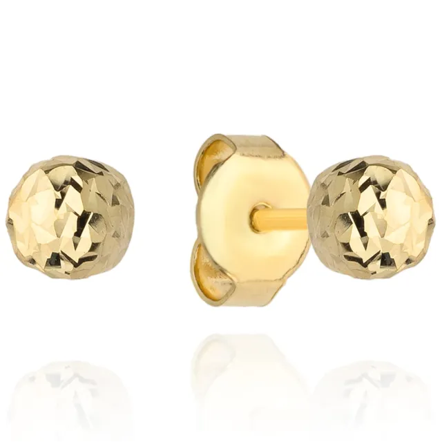 ⭐ Kolczyki kulki super lekkie diamentowane 4 mm ♥ Ergold