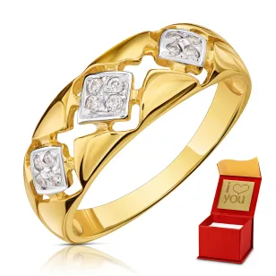 Goldring mit Strasssteinen SQUARE P2.1296 | ergold