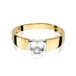 Złoty Pierścionek 585 z diamentem brylant 0,04ct