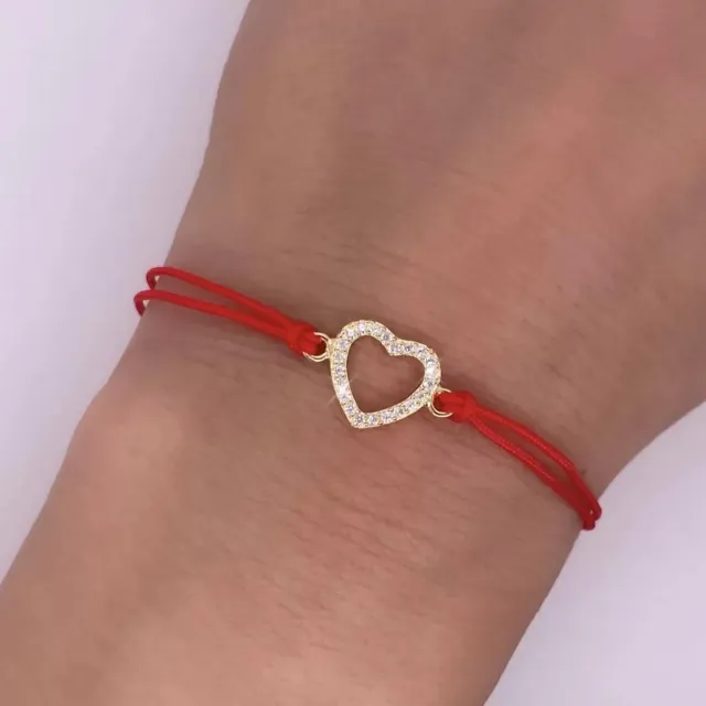 Vergoldetes Armband Roter String HEART SBZ23 | ergold